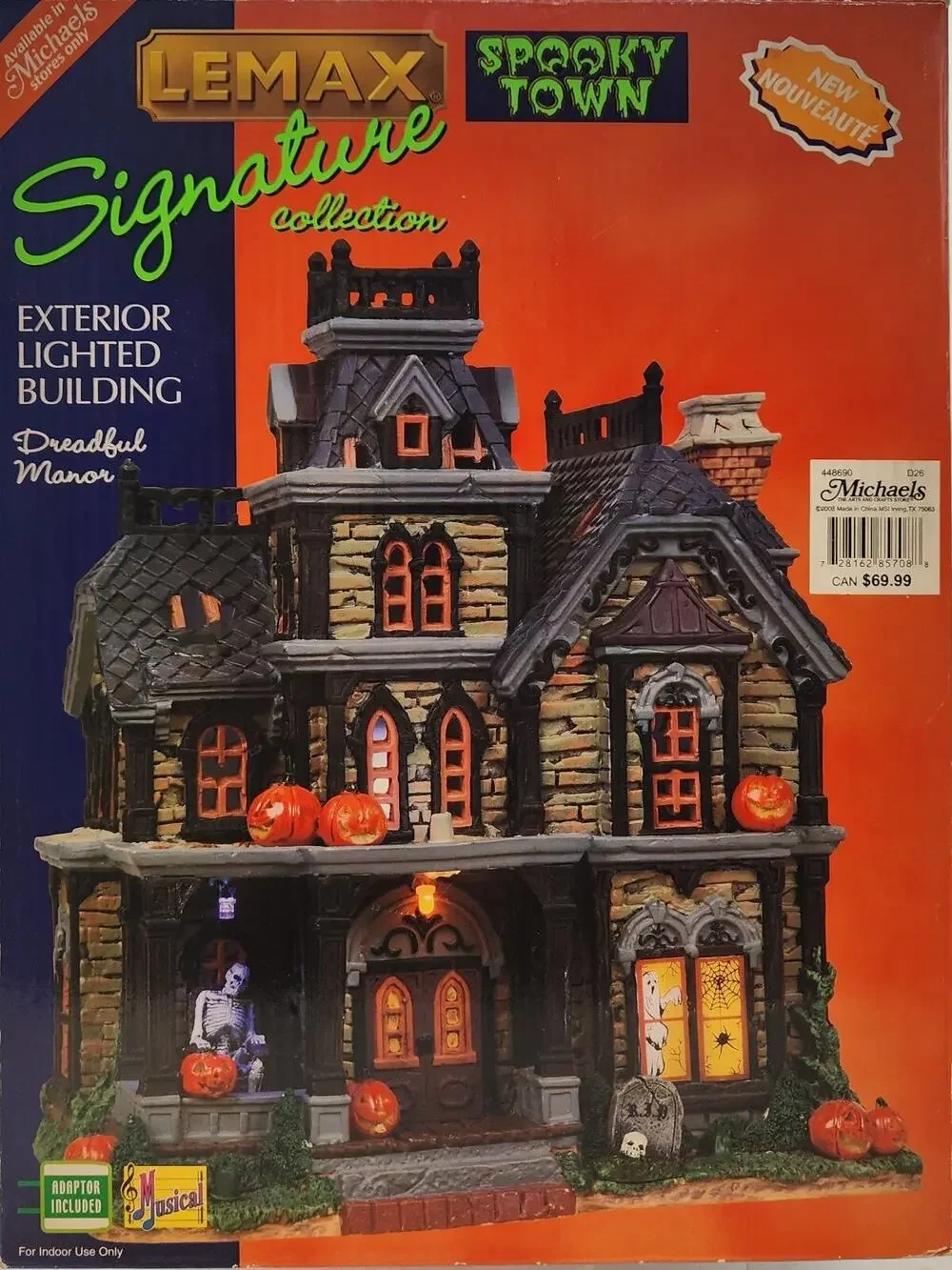 Vintage Dreadful Manor 85708 Lighted Lemax Spooky town Halloween Village Retired